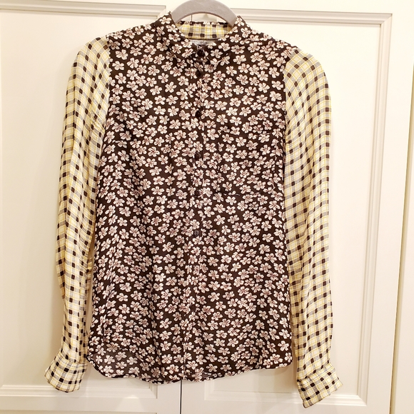 Topshop Tops - ☆☆TOPSHOP Plaid & Floral Shirt 🇬🇧